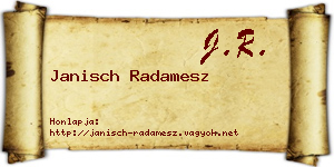 Janisch Radamesz névjegykártya